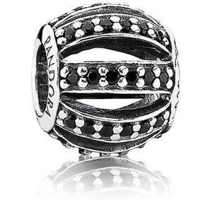 Retired PANDORA “Leading Lady” Black CZ Charm 791115NCK – Sterling Silver